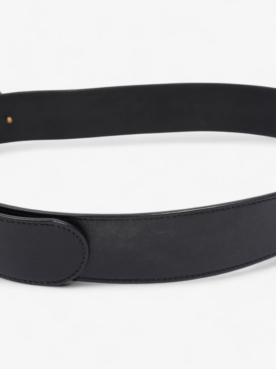 Gucci GG Marmont Wide Belt Black / Gold Leather 80cm / 32