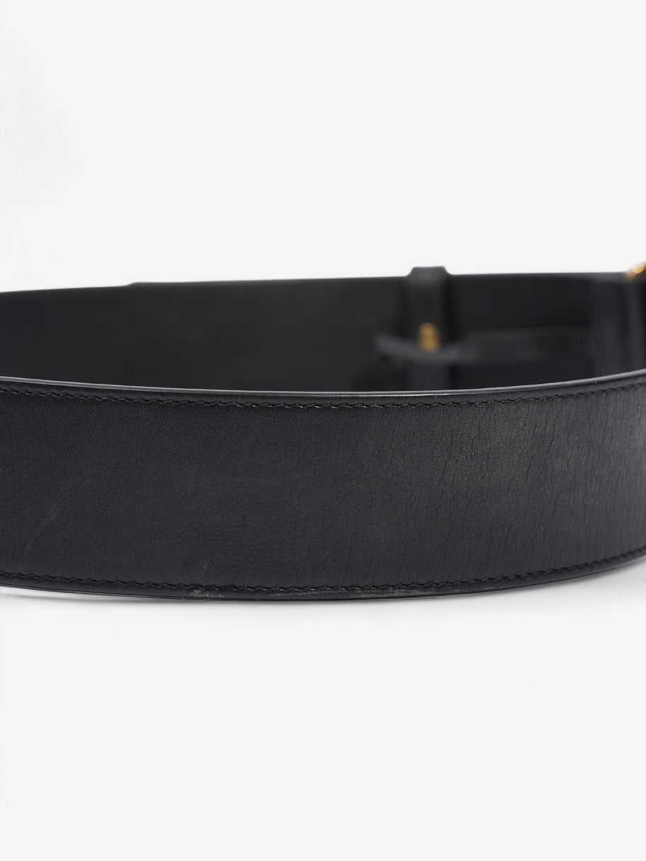 Gucci GG Marmont Wide Belt Black / Gold Leather 80cm / 32