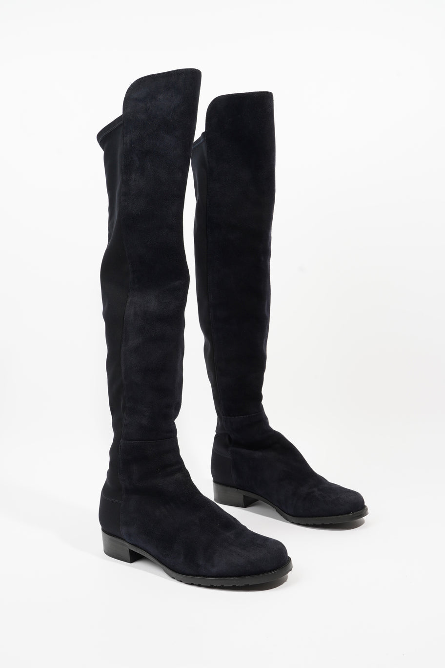 Stuart Weitzman Knee High Boot Navy Suede EU 37.5 UK 4.5 Image 2