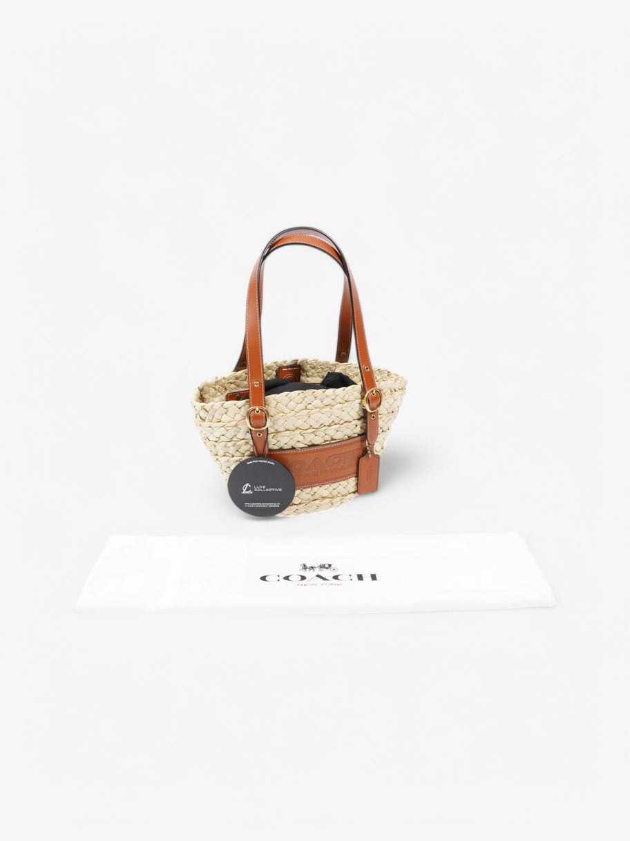 Coach Structured Straw Tote 16 Brown Raffia Image 10