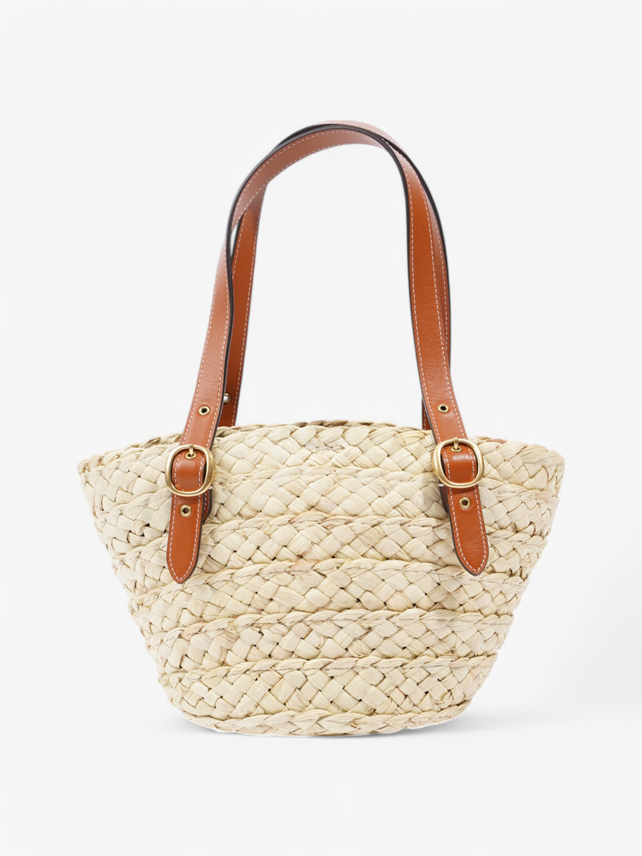 Coach Structured Straw Tote 16 Brown Raffia Image 4