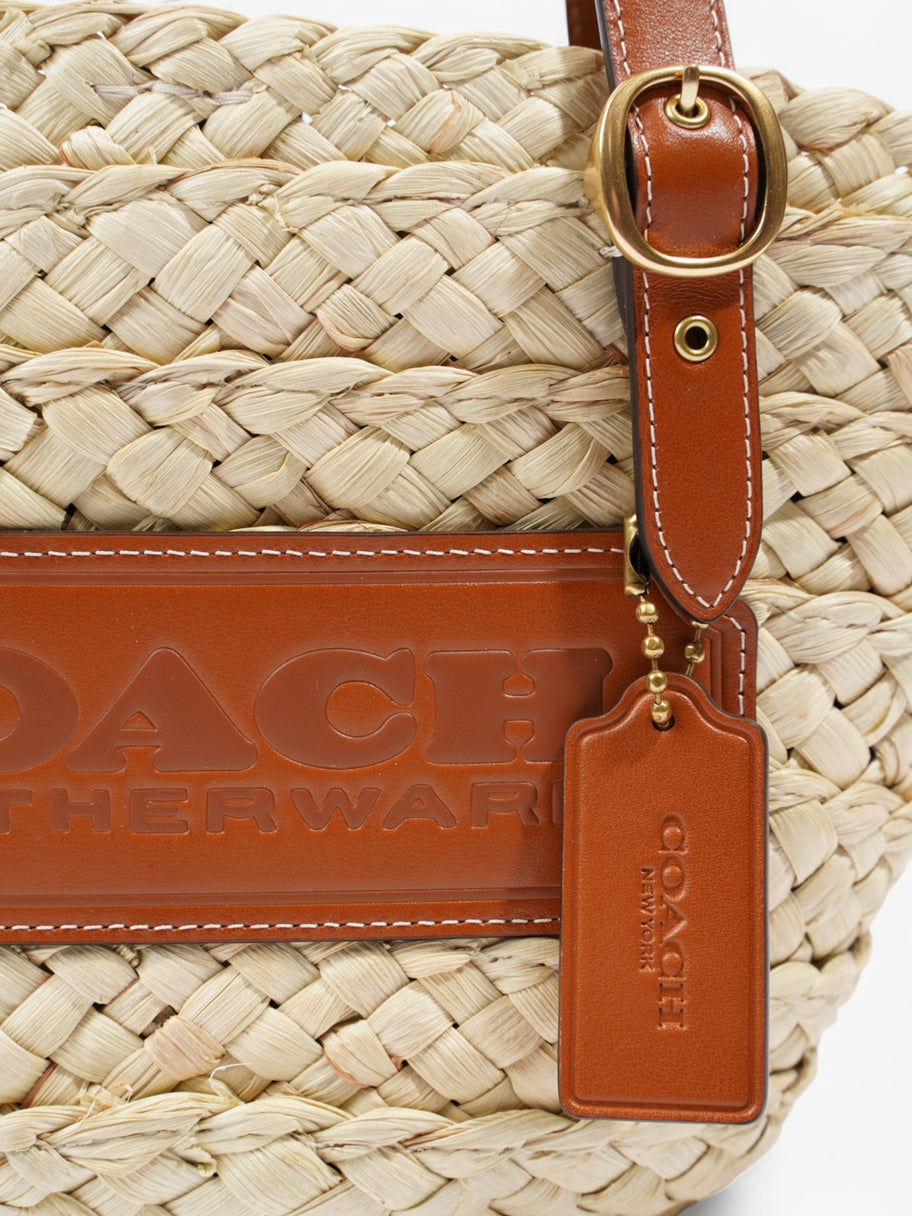 Coach Structured Straw Tote 16 Brown Raffia Image 7