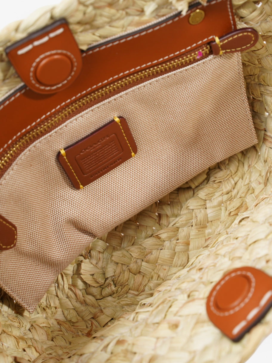Coach Structured Straw Tote 16 Brown Raffia Image 8