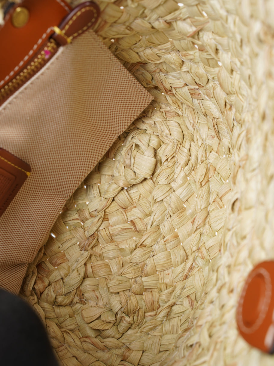 Coach Structured Straw Tote 16 Brown Raffia Image 9