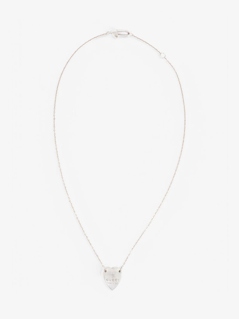  Gucci Trademark Heart Necklace Silver Silver Sterling One size