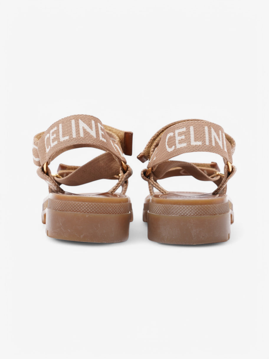 Celine Leo Sandals Brown / White Canvas EU 38 UK 5 Image 6