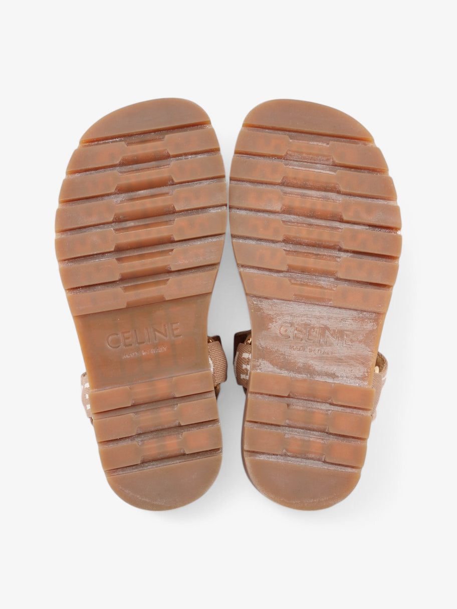Celine Leo Sandals Brown / White Canvas EU 38 UK 5 Image 7
