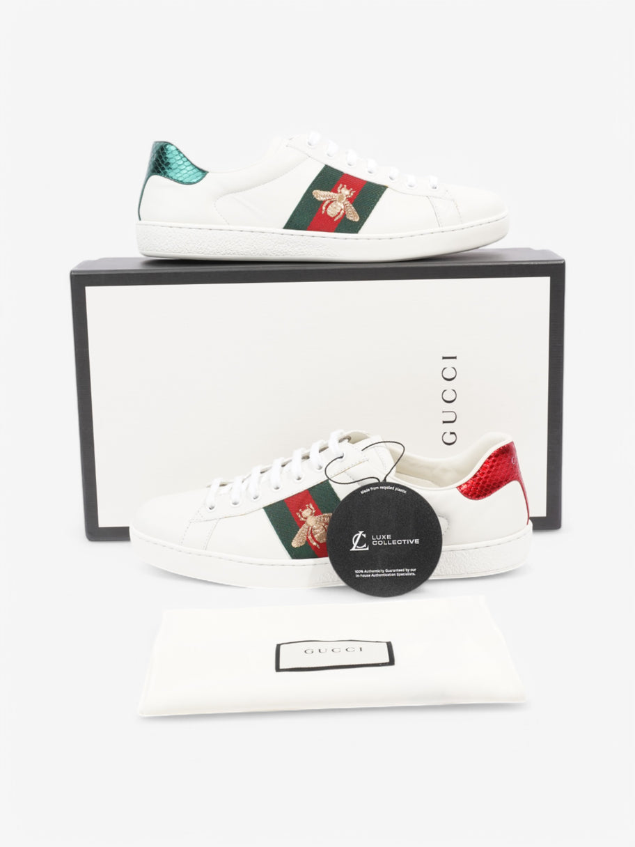 Gucci Ace Embroidered Bee Sneakers  White  / Green / Red Leather EU 42 UK 8 Image 10