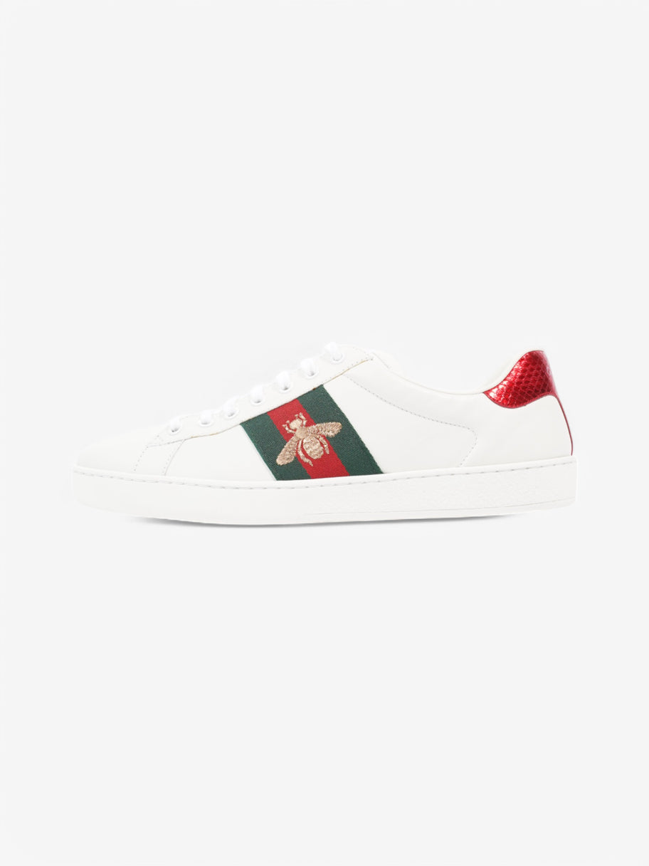 Gucci Ace Embroidered Bee Sneakers  White  / Green / Red Leather EU 42 UK 8 Image 5