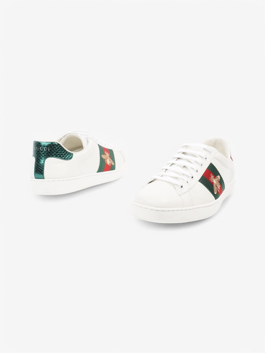 Gucci Ace Embroidered Bee Sneakers  White  / Green / Red Leather EU 42 UK 8 Image 9