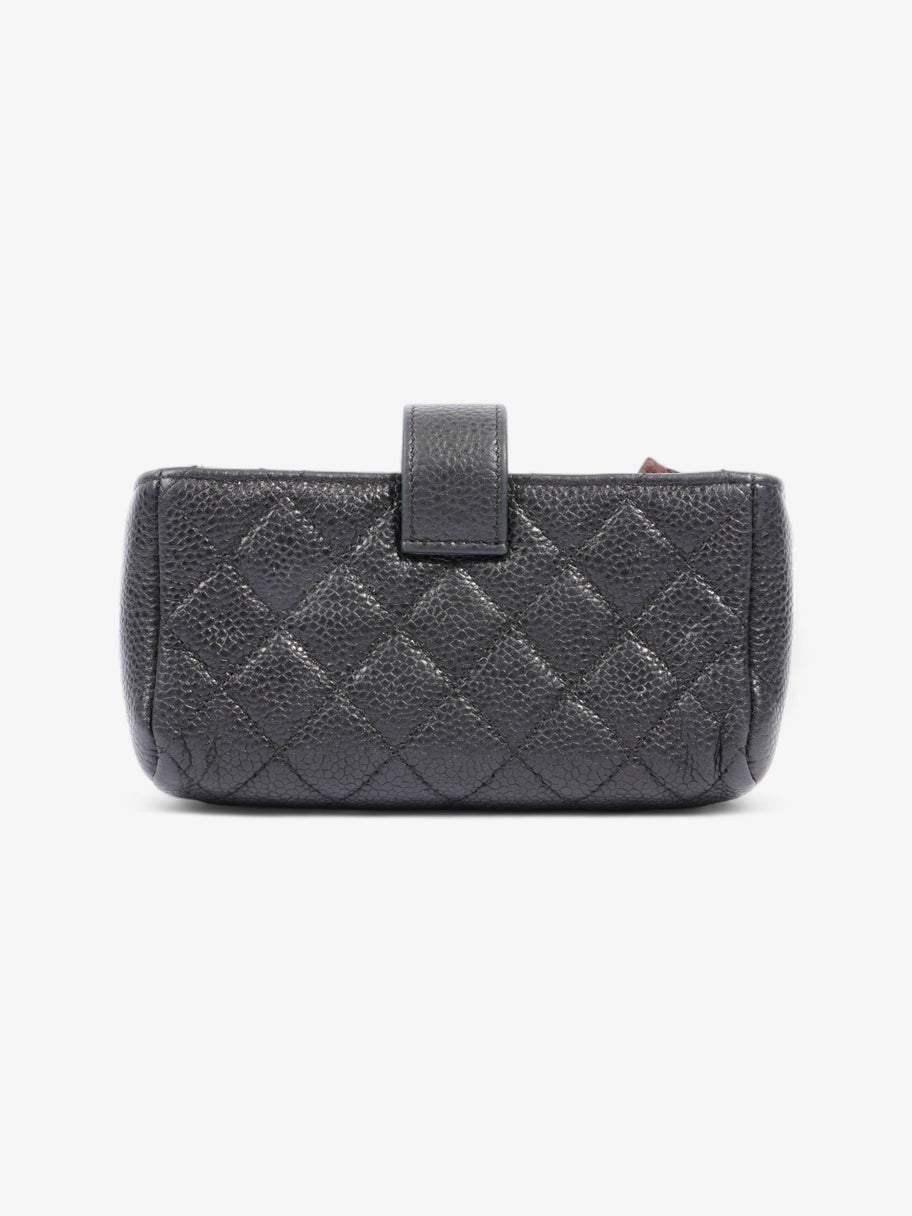 Chanel Interlocking CC Logo Coin Purse Black Caviar Leather Image 3