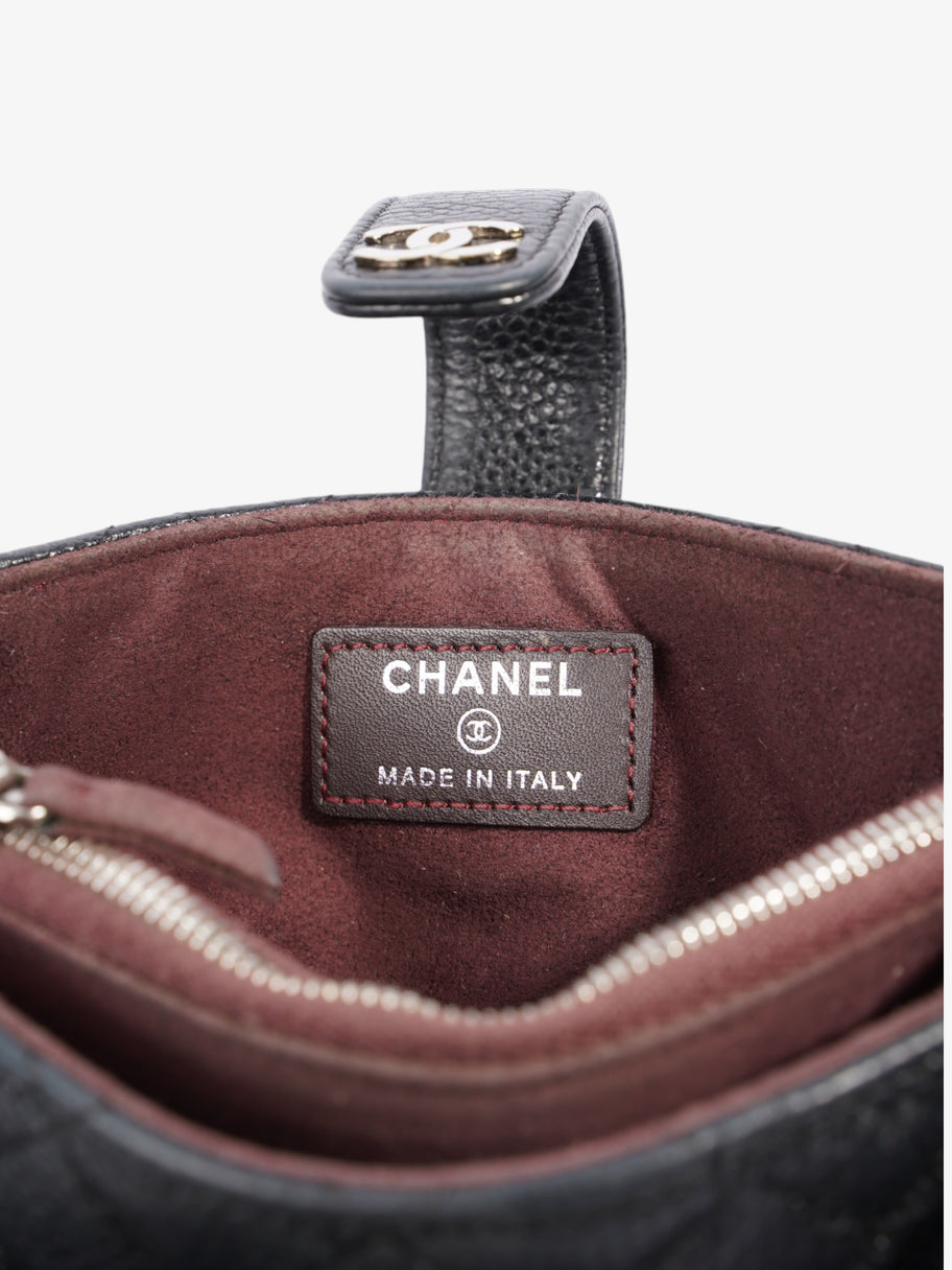 Chanel Interlocking CC Logo Coin Purse Black Caviar Leather Image 6