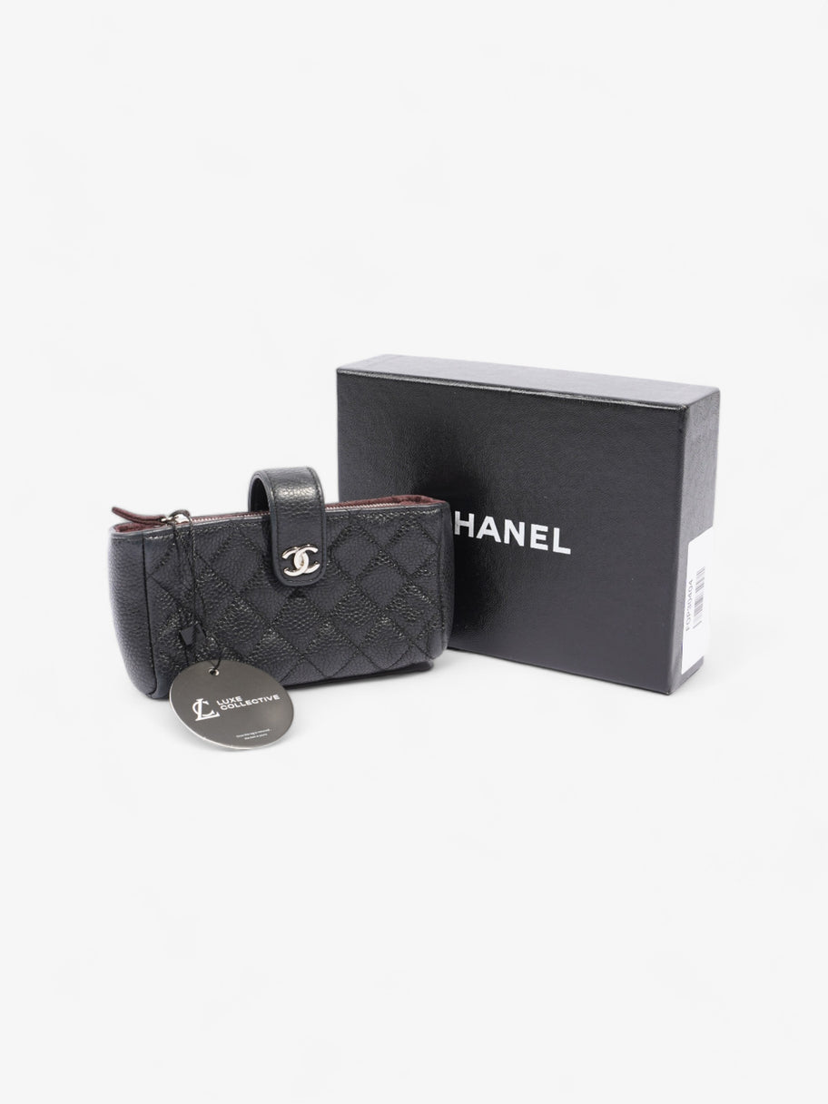 Chanel Interlocking CC Logo Coin Purse Black Caviar Leather Image 8