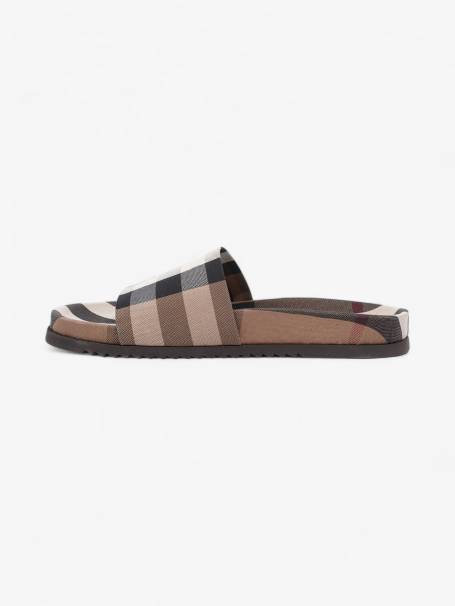 Burberry Checkered Sliders Brown / White / Black Canvas EU 43 UK 9 Image 3