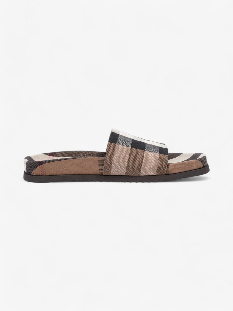 Burberry Checkered Sliders Brown / White / Black Canvas EU 43 UK 9 Image 4