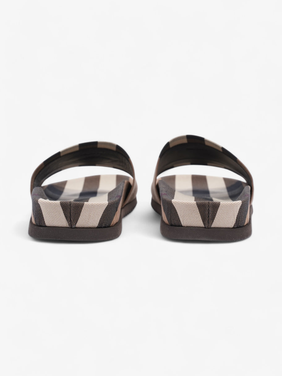 Burberry Checkered Sliders Brown / White / Black Canvas EU 43 UK 9 Image 6