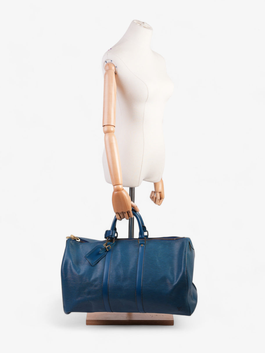 Louis Vuitton Keepall Blue Epi Leather 50 Image 2