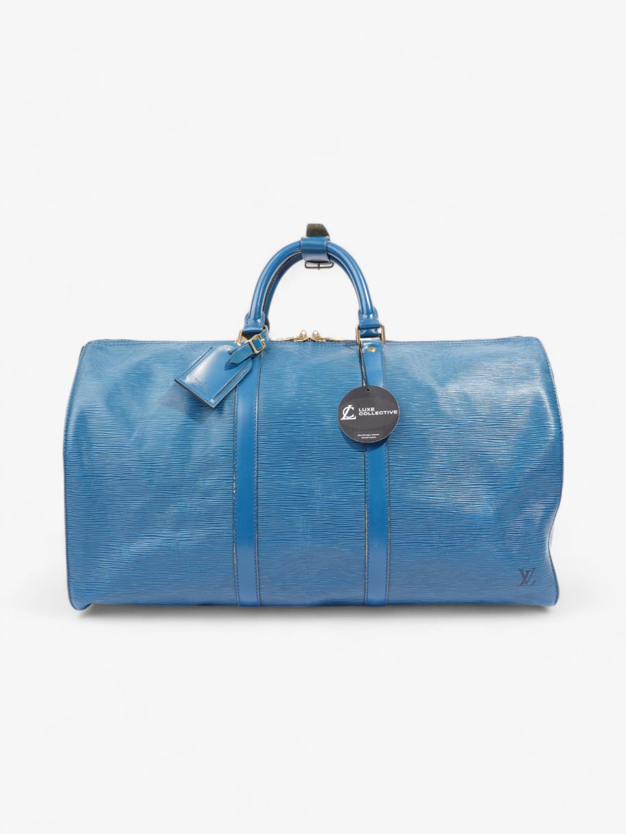 Louis Vuitton Keepall Blue Epi Leather 50 Image 8