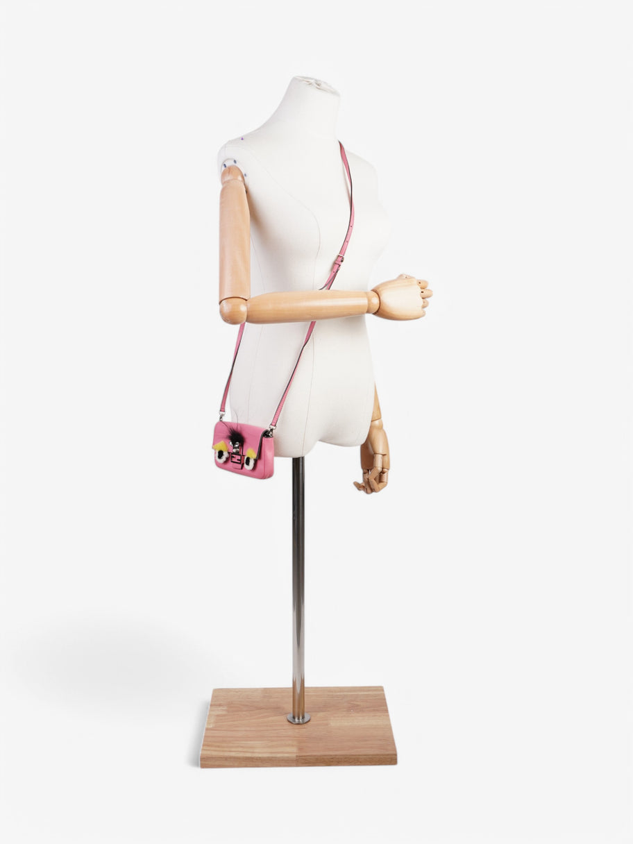 Fendi Micro Monster Baguette Pink Calfskin Leather Image 2