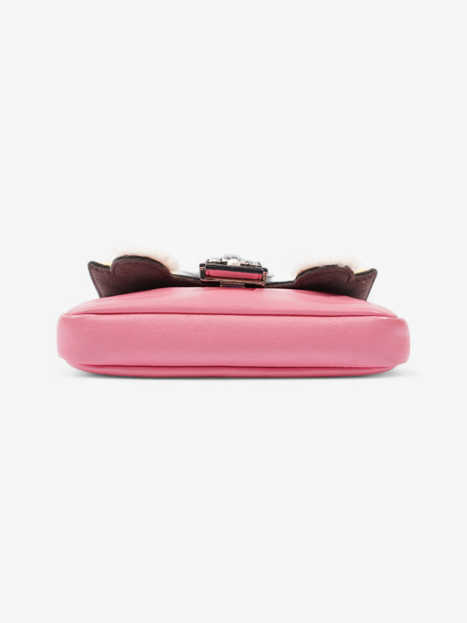 Fendi Micro Monster Baguette Pink Calfskin Leather Image 6