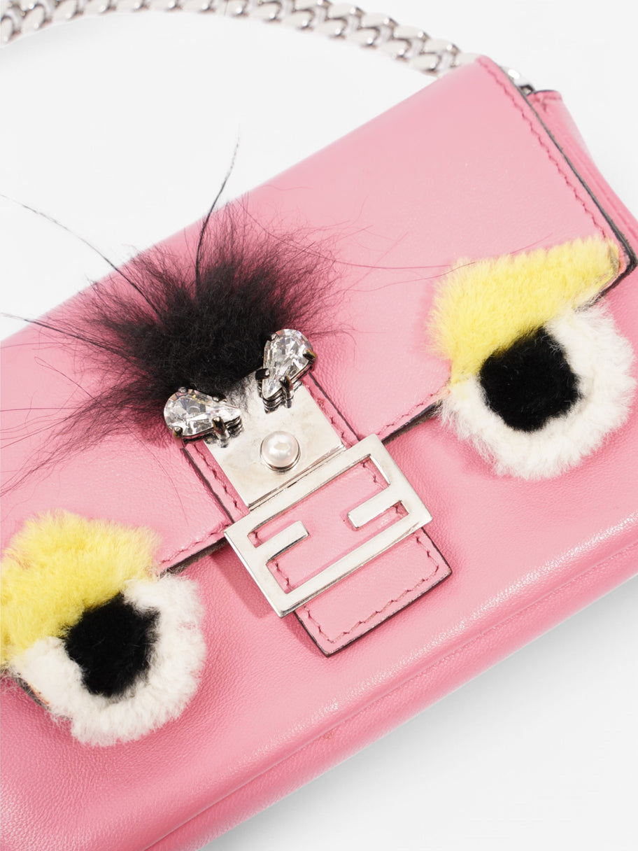 Fendi Micro Monster Baguette Pink Calfskin Leather Image 7