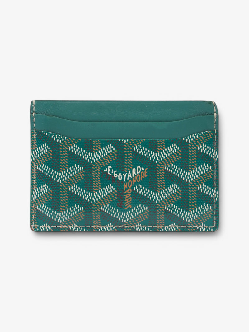  Goyard Card Holder Green Coated Canvas