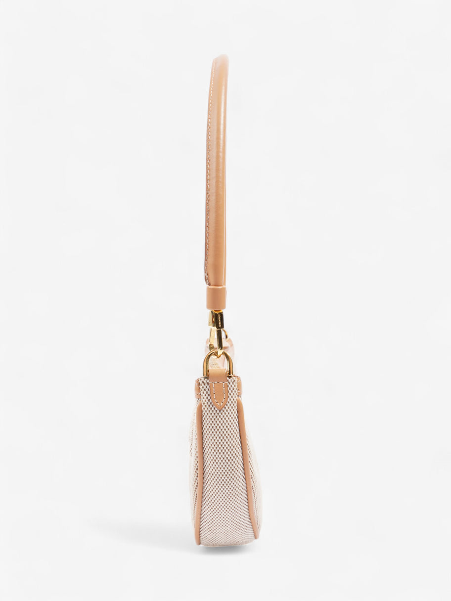 Burberry Olympia Logo Shoulder Bag Beige Cotton Image 3