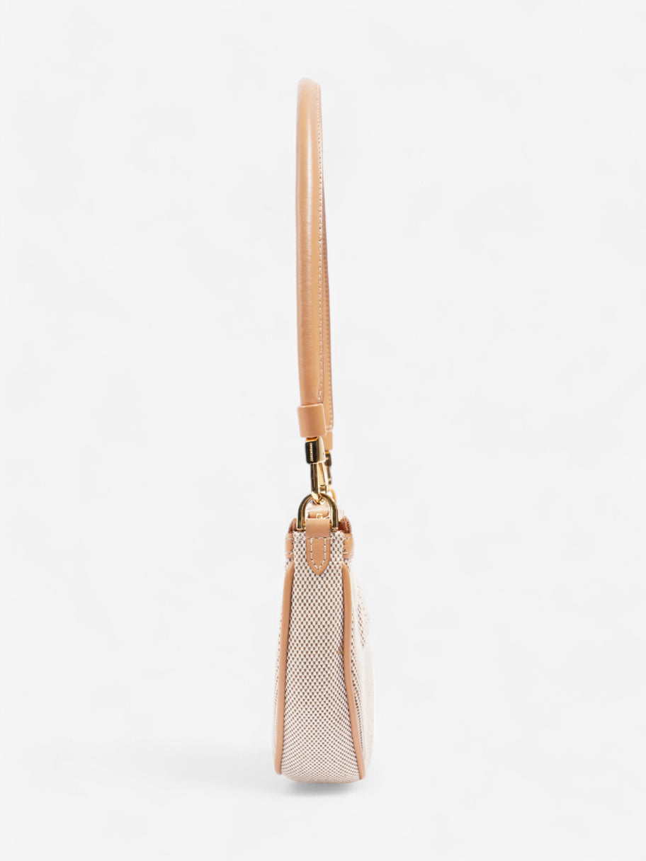 Burberry Olympia Logo Shoulder Bag Beige Cotton Image 5