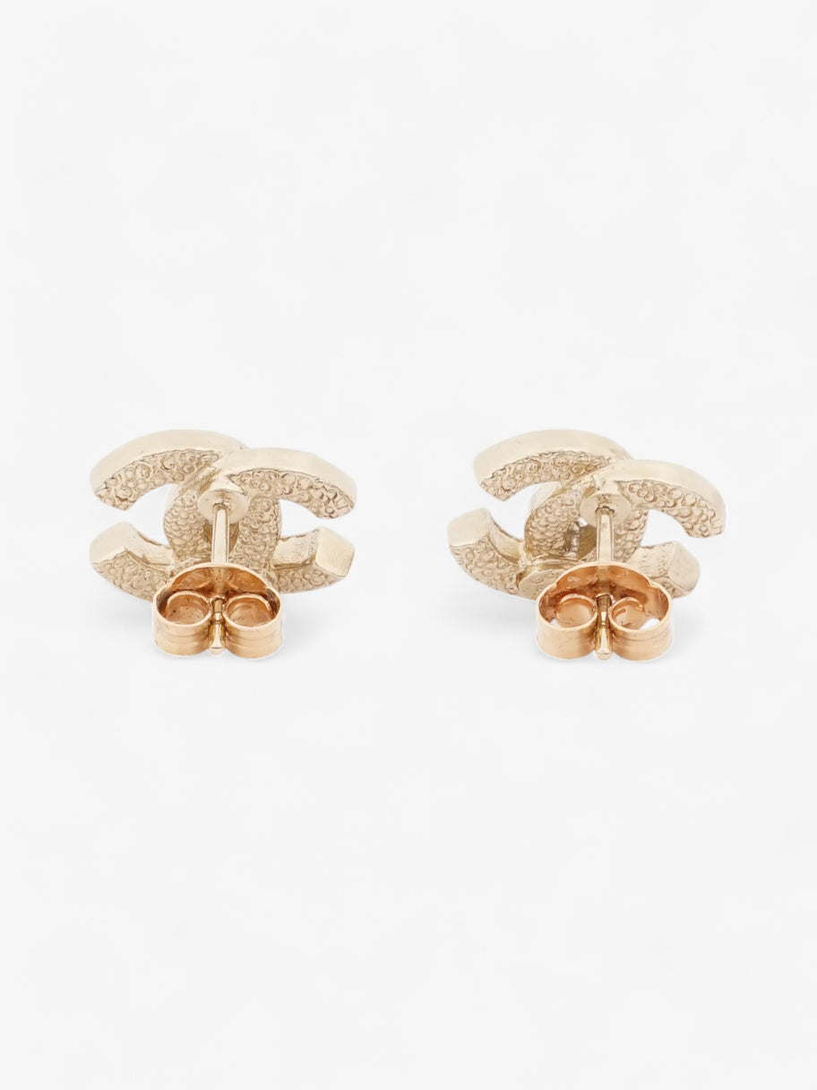 Chanel Rhinestone CC Logo Earring Gold Base Metal Image 2