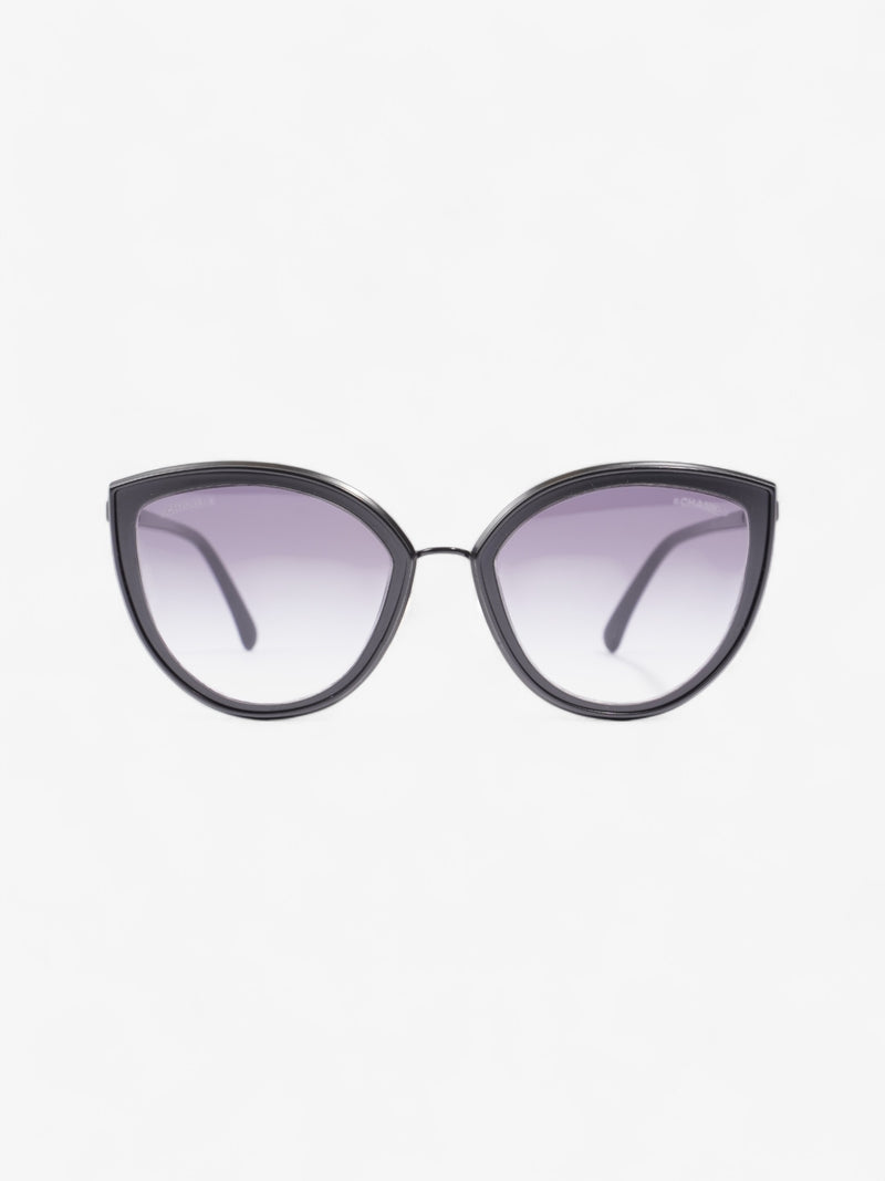  Chanel Cat-Eye Sunglasses Black Acetate 140mm