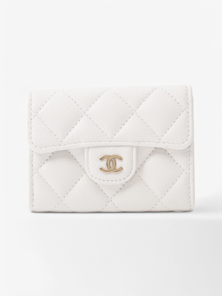 Chanel Classic Flap Wallet White  Leather Image 1