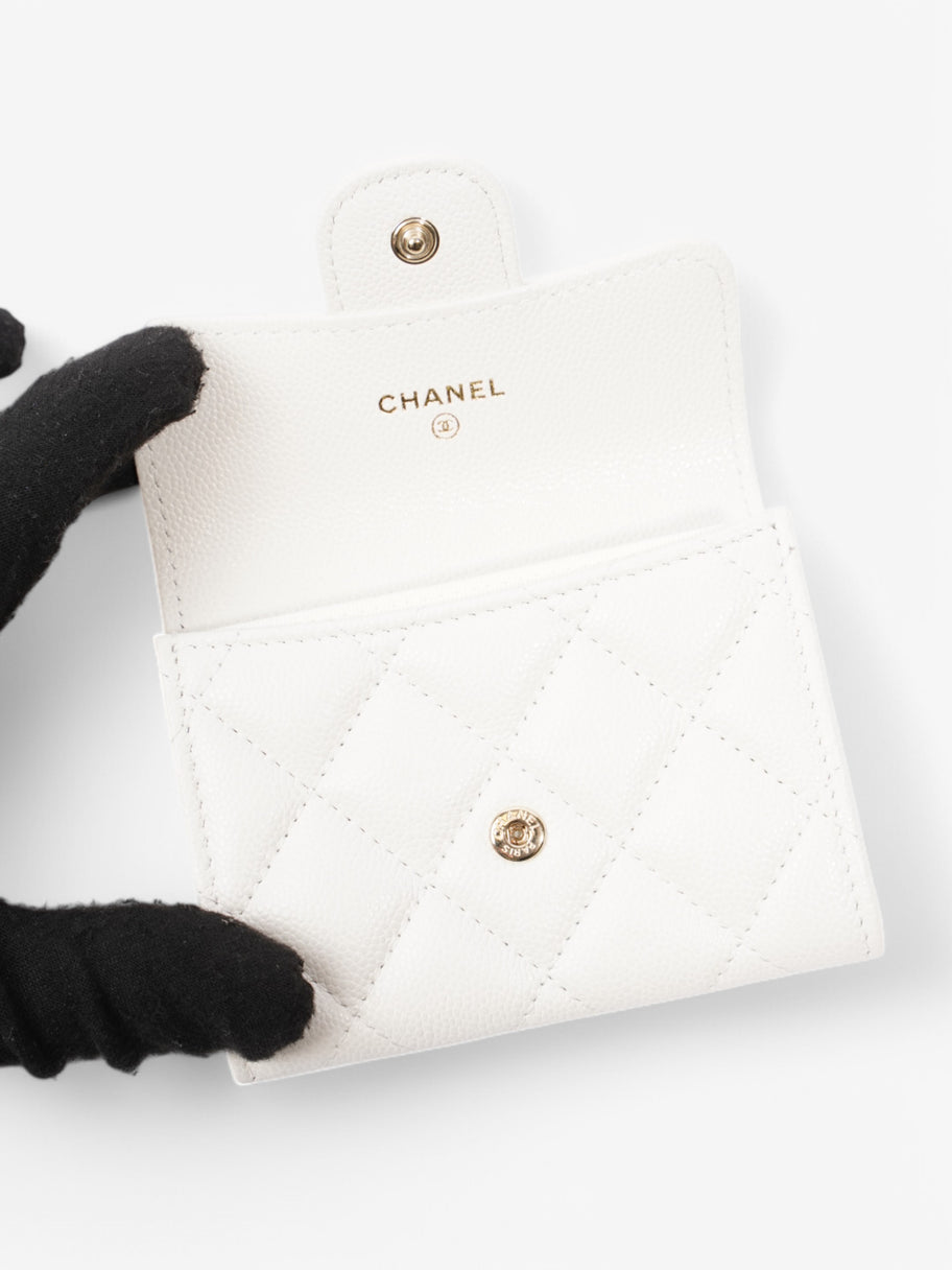 Chanel Classic Flap Wallet White  Leather Image 5