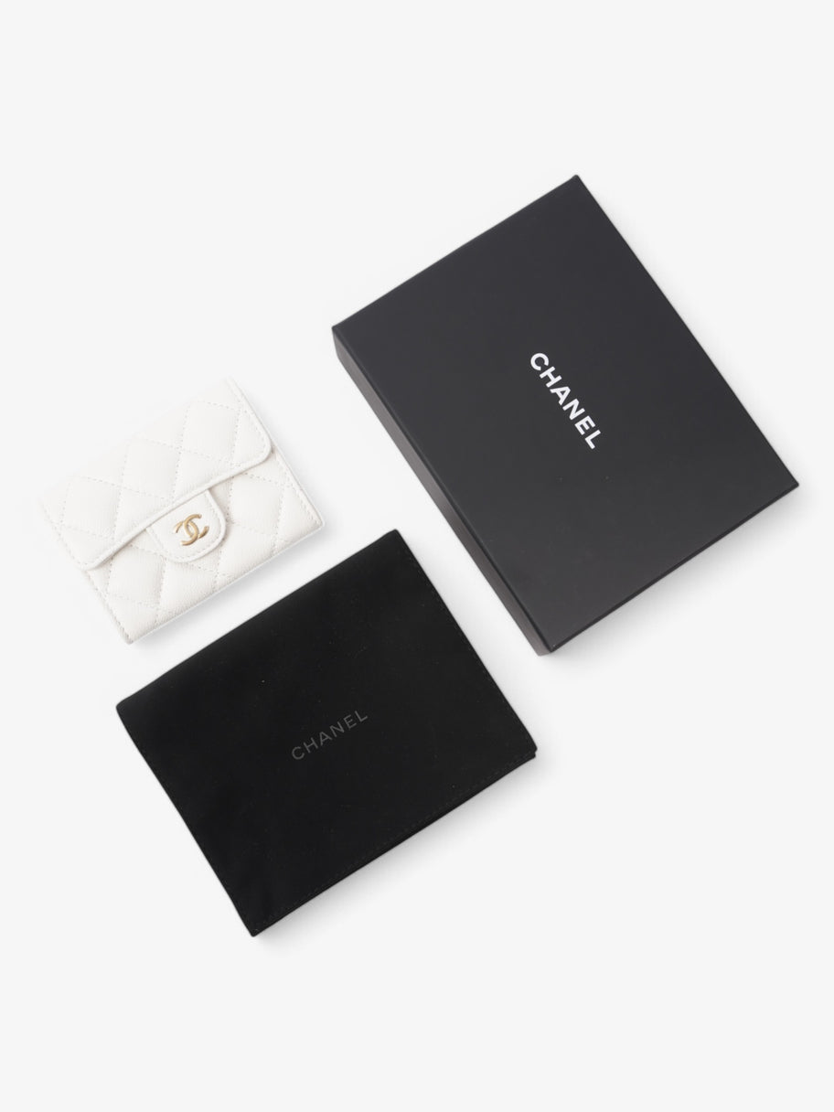 Chanel Classic Flap Wallet White  Leather Image 7