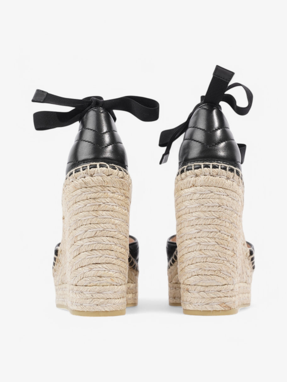 Gucci Marmont Espadrilles Wedges 110 Black Leather EU 38 UK 5 Image 6