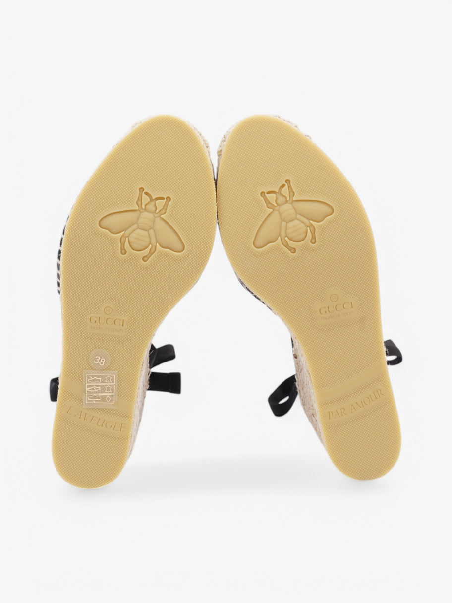 Gucci Marmont Espadrilles Wedges 110 Black Leather EU 38 UK 5 Image 7