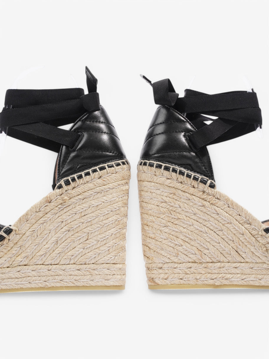 Gucci Marmont Espadrilles Wedges 110 Black Leather EU 38 UK 5 Image 9