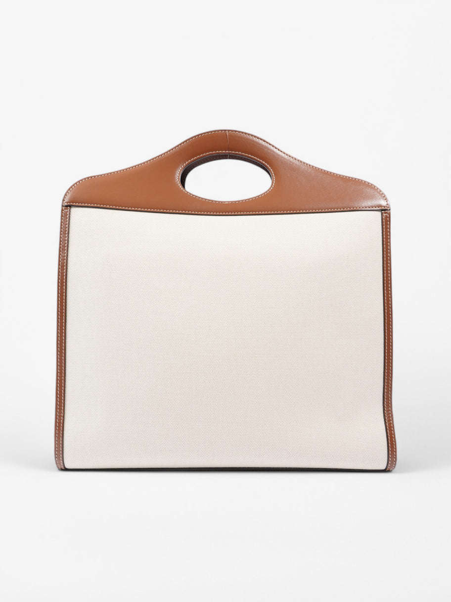 Burberry Pocket Bag White / Brown / Black Cotton Medium Image 4