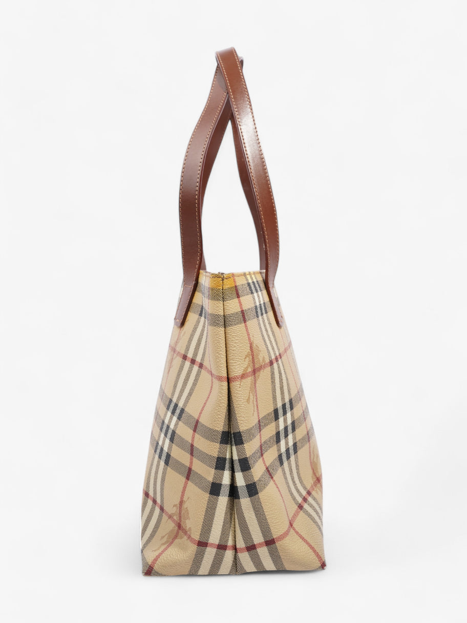 Burberry Logo Tote Bag Check Coated Canvas Image 3