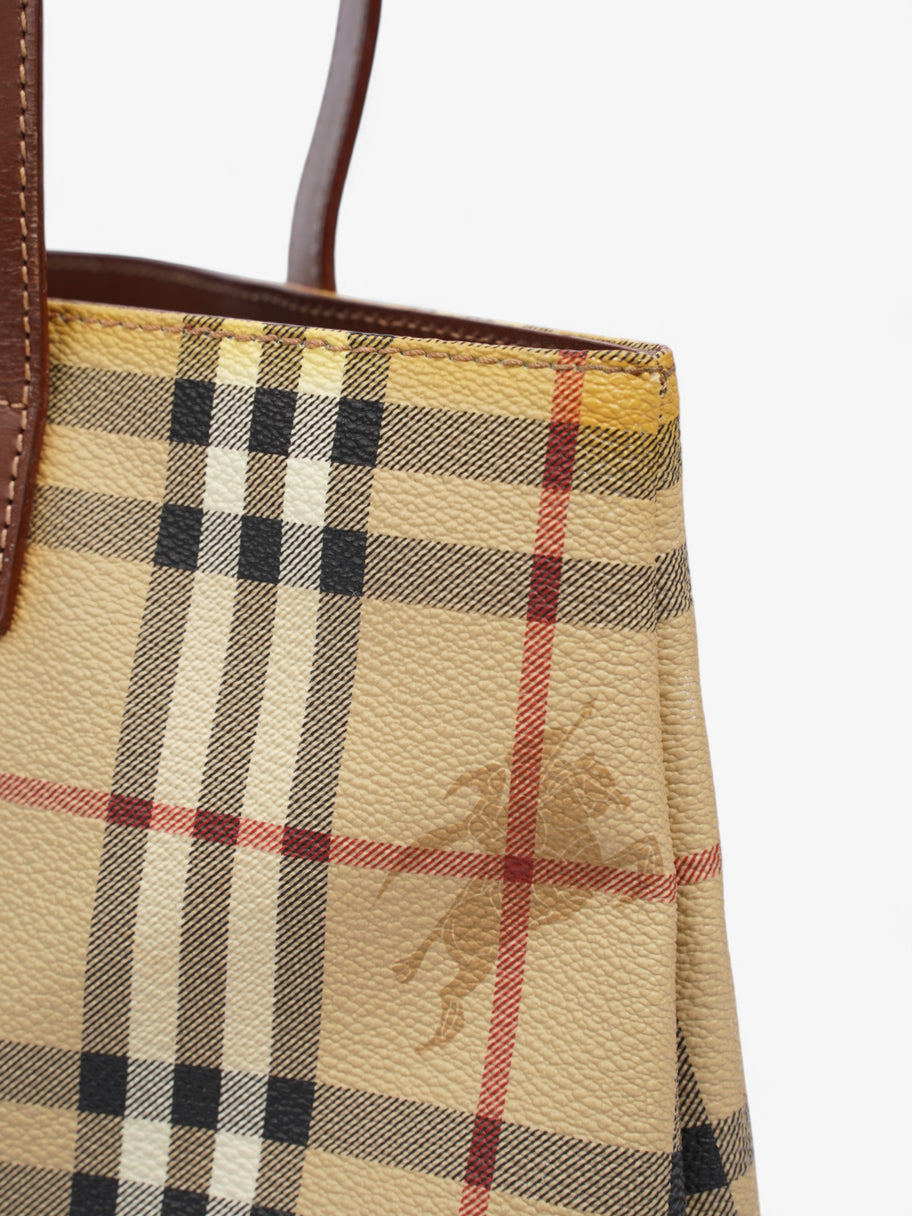 Burberry Logo Tote Bag Check Coated Canvas Image 6