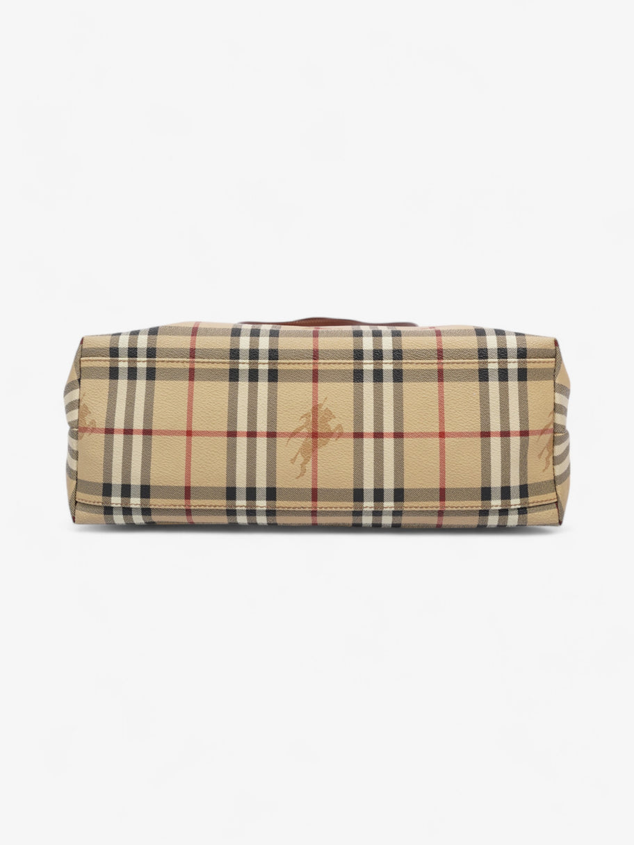 Burberry Logo Tote Bag Check Coated Canvas Image 7