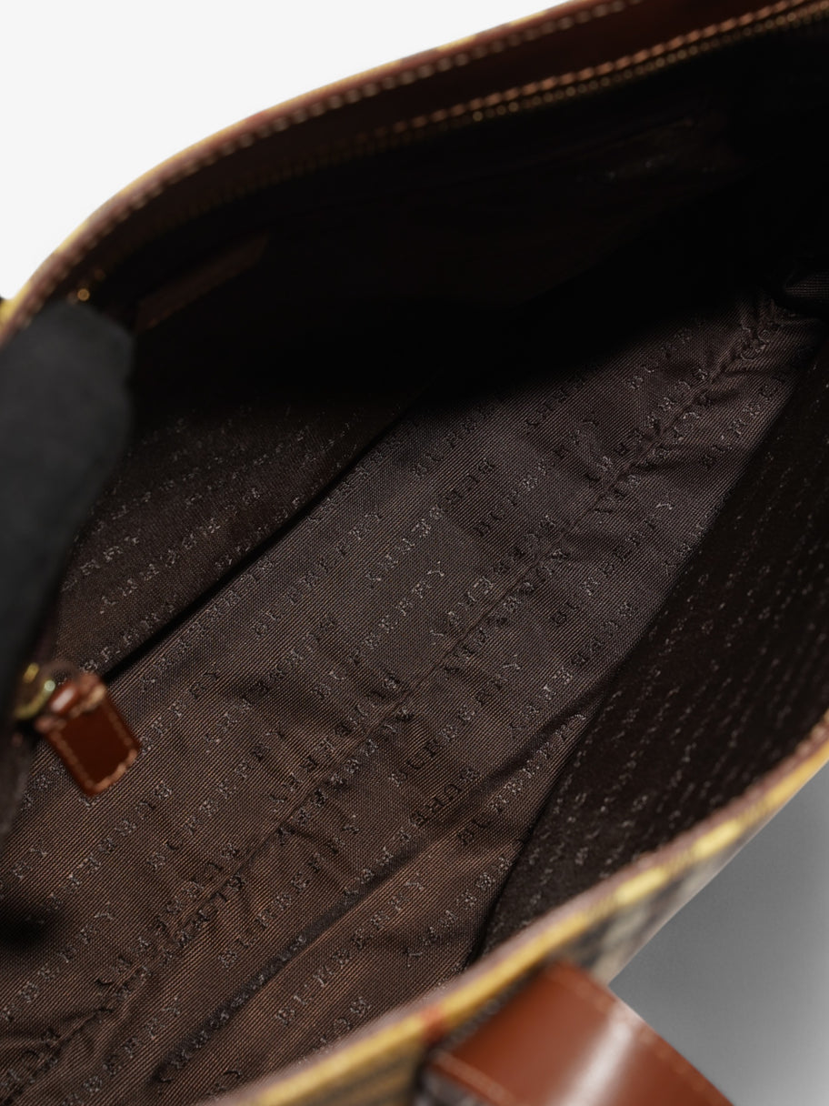 Burberry Logo Tote Bag Check Coated Canvas Image 10