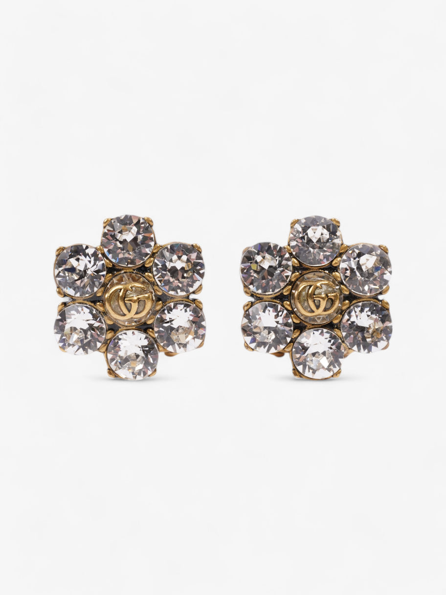Gucci Crystal Double G Earrings Gold / Silver Base Metal Image 1