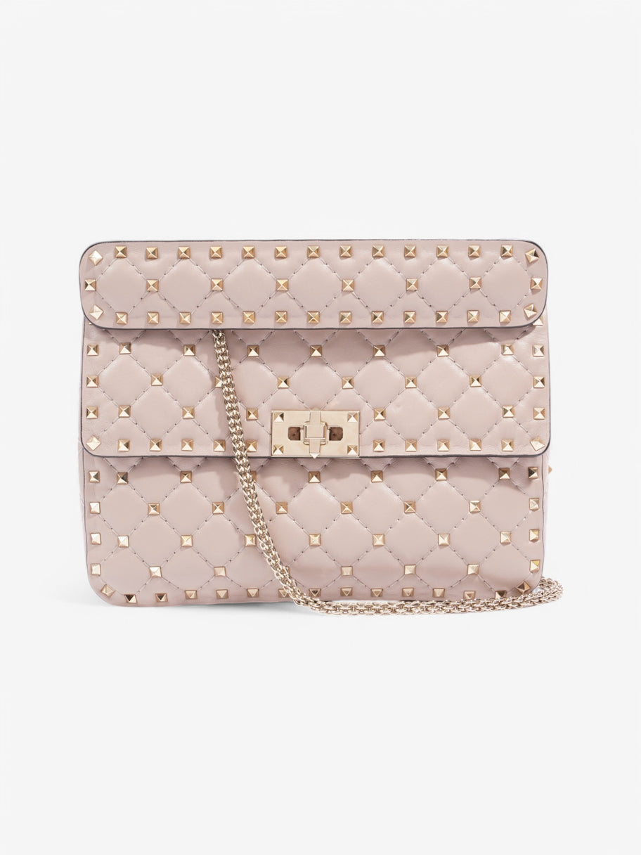 Valentino Rockstud Spike Top Handle Bag Rose Beige  Nappa Leather Medium Image 1