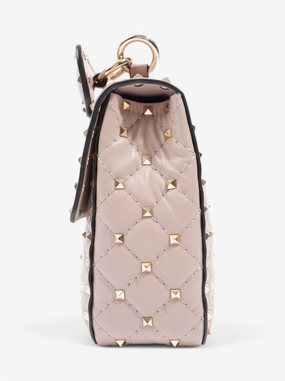 Valentino Rockstud Spike Top Handle Bag Rose Beige  Nappa Leather Medium Image 3