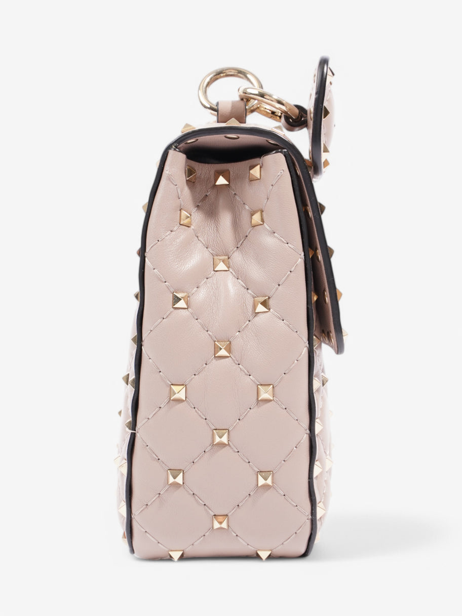 Valentino Rockstud Spike Top Handle Bag Rose Beige  Nappa Leather Medium Image 5