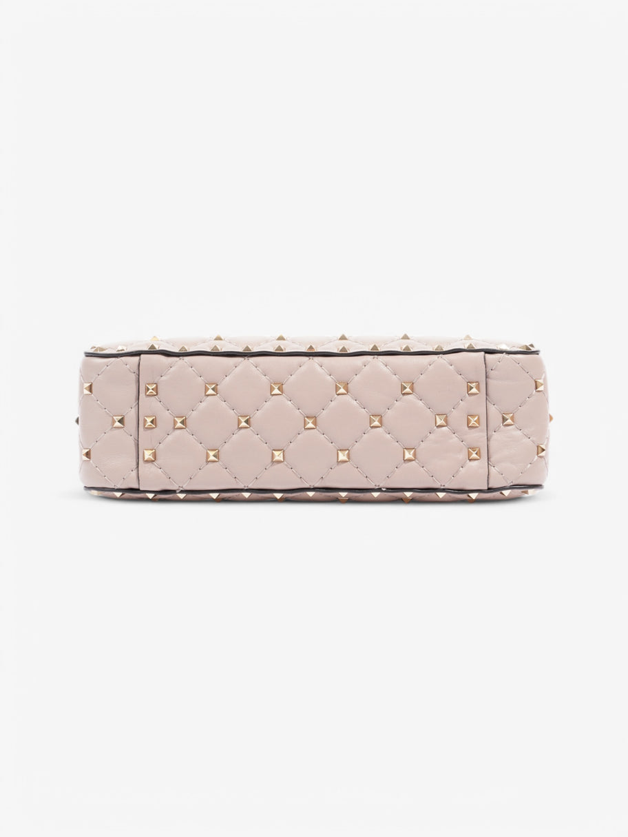 Valentino Rockstud Spike Top Handle Bag Rose Beige  Nappa Leather Medium Image 6