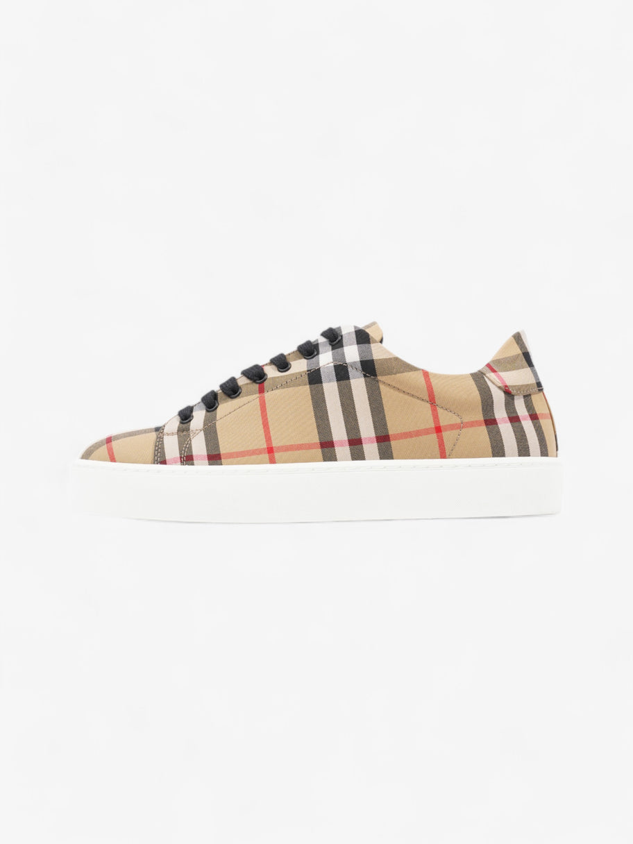 Burberry Vintage Check & Leather Sneakers Beige Checkered / Black / Red Canvas EU 37 UK 4 Image 5