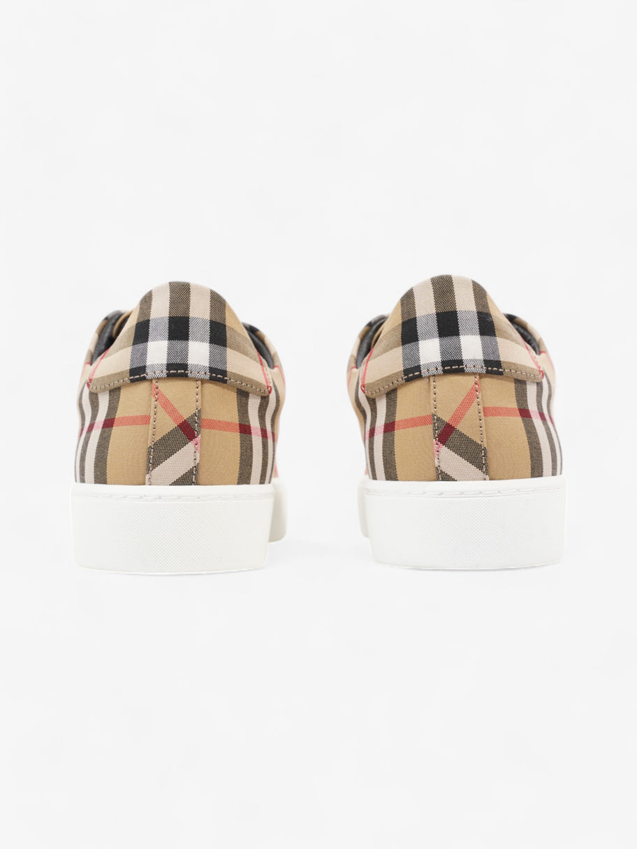 Burberry Vintage Check & Leather Sneakers Beige Checkered / Black / Red Canvas EU 37 UK 4 Image 6