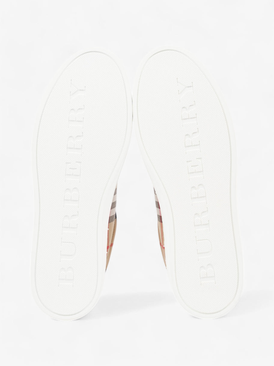 Burberry Vintage Check & Leather Sneakers Beige Checkered / Black / Red Canvas EU 37 UK 4 Image 7