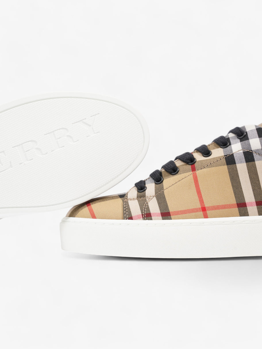 Burberry Vintage Check & Leather Sneakers Beige Checkered / Black / Red Canvas EU 37 UK 4 Image 9